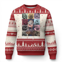 Baby Hippo Moo Deng Tour Ugly Christmas Sweater Bouncy Cute Pygmy Hippopotamus - Wonder Print Shop