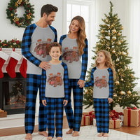 Baby Hippo Moo Deng Plaid Pajama Set Bouncy Pig in Thai Picture The Cute Pygmy Hippopotamus - Wonder Print Shop