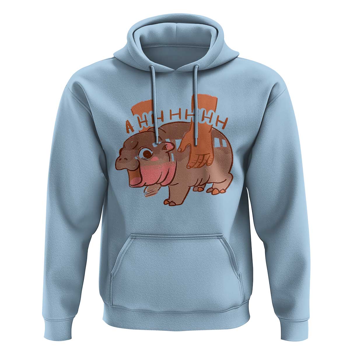 Baby Hippo Moo Deng Hoodie Bouncy Pig in Thai Picture The Cute Pygmy Hippopotamus
