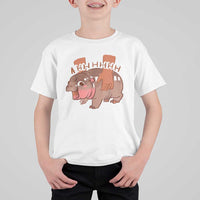 Baby Hippo Moo Deng T Shirt For Kid Bouncy Pig in Thai Picture The Cute Pygmy Hippopotamus - Wonder Print Shop
