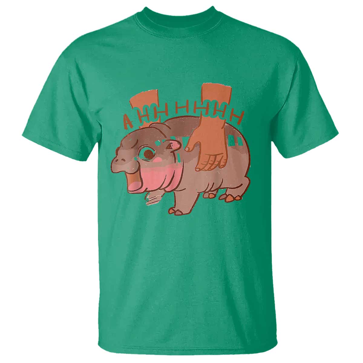 Baby Hippo Moo Deng T Shirt Bouncy Pig in Thai Picture The Cute Pygmy Hippopotamus - Wonder Print Shop