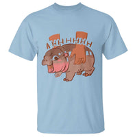 Baby Hippo Moo Deng T Shirt Bouncy Pig in Thai Picture The Cute Pygmy Hippopotamus - Wonder Print Shop