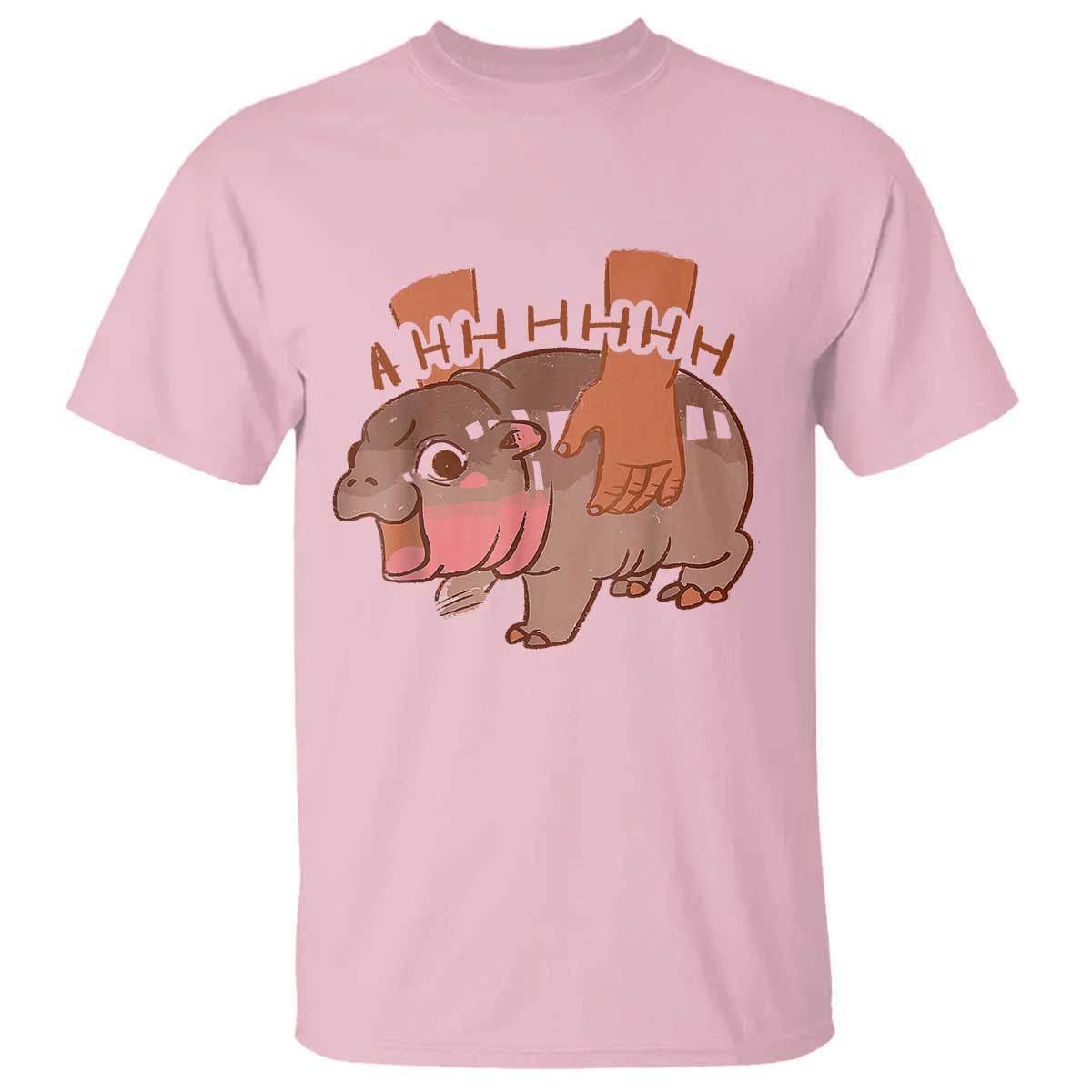 Baby Hippo Moo Deng T Shirt Bouncy Pig in Thai Picture The Cute Pygmy Hippopotamus - Wonder Print Shop