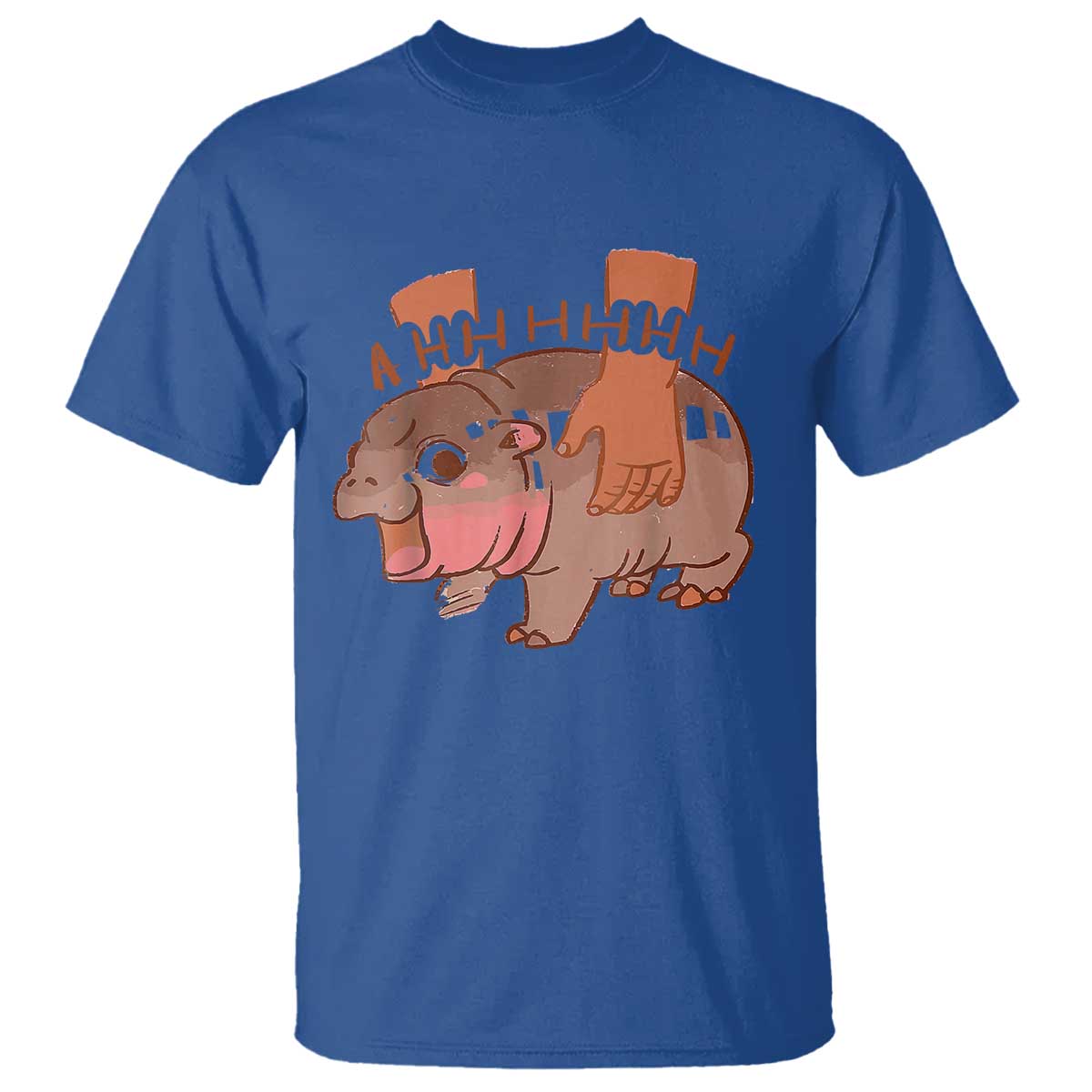 Baby Hippo Moo Deng T Shirt Bouncy Pig in Thai Picture The Cute Pygmy Hippopotamus - Wonder Print Shop
