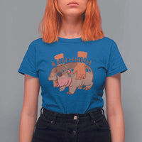Baby Hippo Moo Deng T Shirt For Women Bouncy Pig in Thai Picture The Cute Pygmy Hippopotamus - Wonder Print Shop