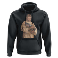 Jesus Loves Moo Deng Hoodie Bouncy Pig Cute Pygmy Hippo Meme