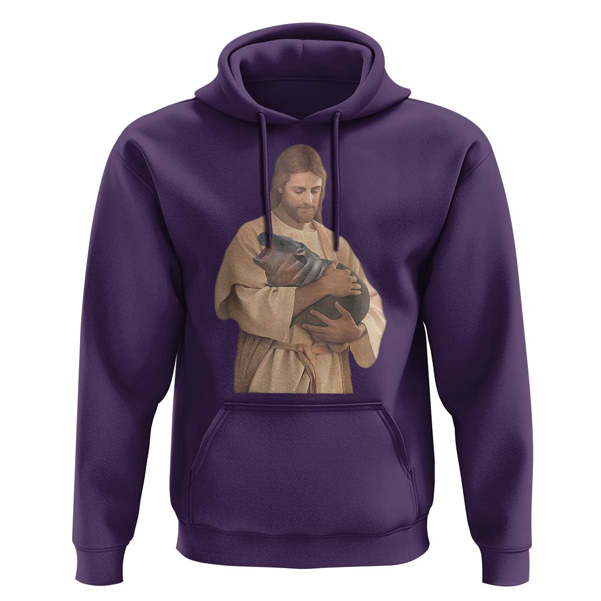 Jesus Loves Moo Deng Hoodie Bouncy Pig Cute Pygmy Hippo Meme