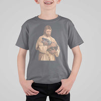 Jesus Loves Moo Deng T Shirt For Kid Bouncy Pig Cute Pygmy Hippo Meme - Wonder Print Shop