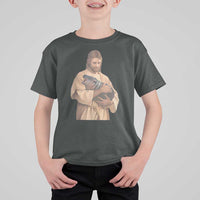 Jesus Loves Moo Deng T Shirt For Kid Bouncy Pig Cute Pygmy Hippo Meme - Wonder Print Shop