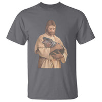 Jesus Loves Moo Deng T Shirt Bouncy Pig Cute Pygmy Hippo Meme - Wonder Print Shop
