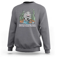 Baby Hippo Moo Deng Sweatshirt Unbothered Bouncy Pig Meme Cute Viral - Wonder Print Shop
