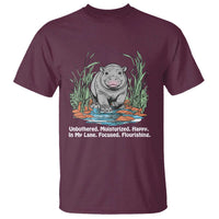 Baby Hippo Moo Deng T Shirt Unbothered Bouncy Pig Meme Cute Viral - Wonder Print Shop