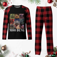 Baby Hippo Moo Deng Plaid Pajama Set Pygmy Hippo Cute Zoo For Family - Wonder Print Shop