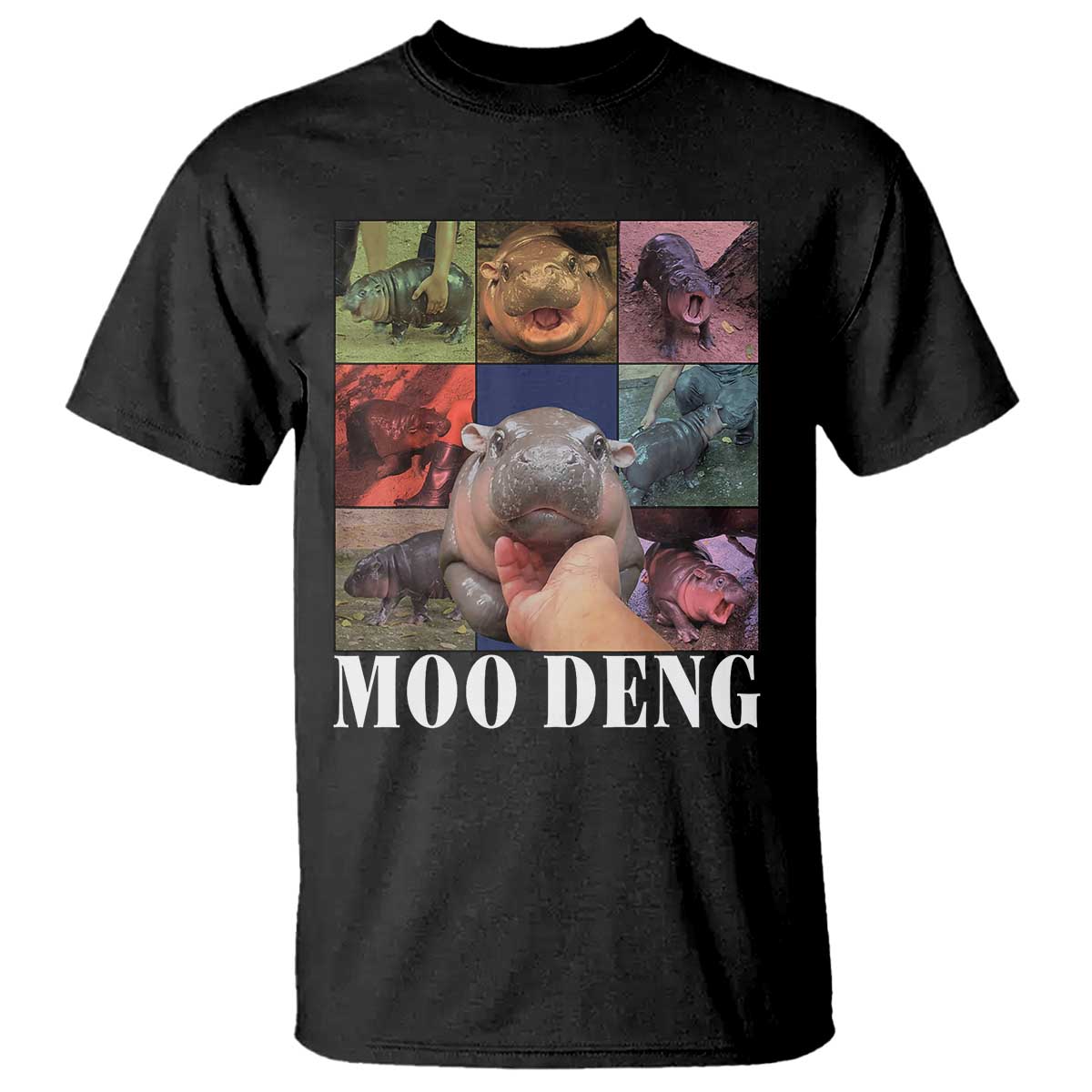 Baby Hippo Moo Deng T Shirt Pygmy Hippo Cute Zoo For Family - Wonder Print Shop