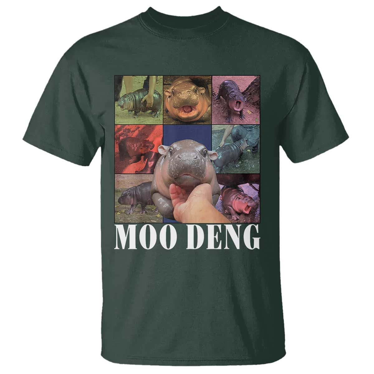 Baby Hippo Moo Deng T Shirt Pygmy Hippo Cute Zoo For Family - Wonder Print Shop