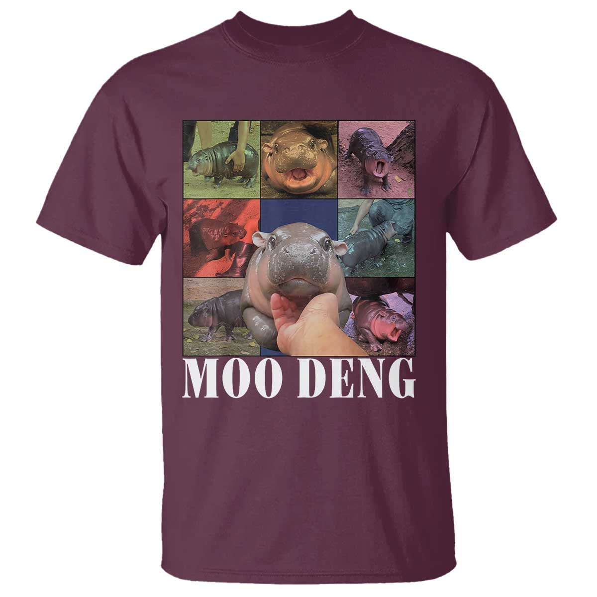 Baby Hippo Moo Deng T Shirt Pygmy Hippo Cute Zoo For Family - Wonder Print Shop
