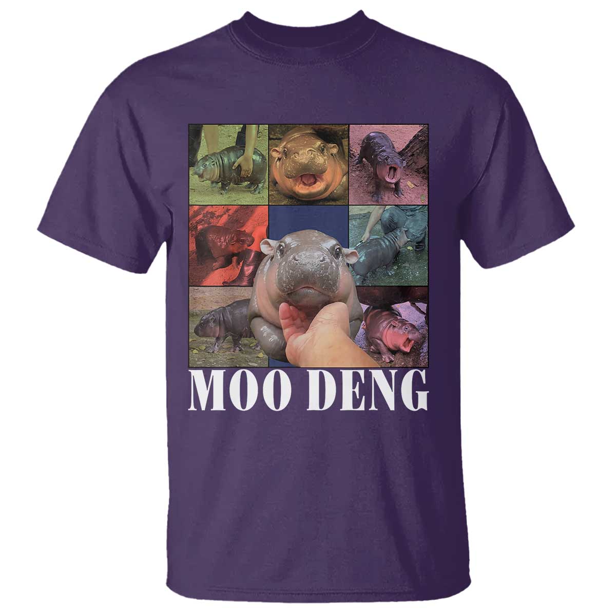 Baby Hippo Moo Deng T Shirt Pygmy Hippo Cute Zoo For Family - Wonder Print Shop