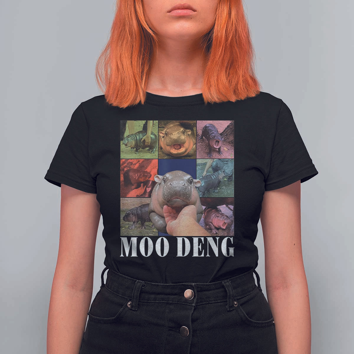 Baby Hippo Moo Deng T Shirt For Women Pygmy Hippo Cute Zoo For Family - Wonder Print Shop