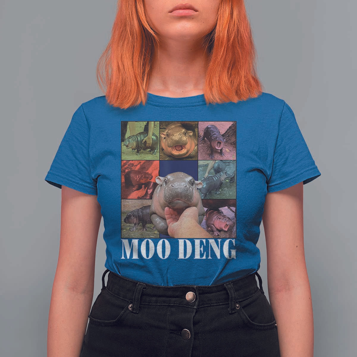 Baby Hippo Moo Deng T Shirt For Women Pygmy Hippo Cute Zoo For Family - Wonder Print Shop