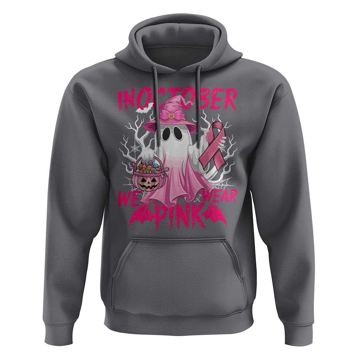 Breast Cancer Awareness Hoodie In October We Wear Pink Ghost