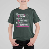 Breast Cancer Awareness T Shirt For Kid Remember The Fallen Support The Fighters - Wonder Print Shop