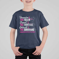 Breast Cancer Awareness T Shirt For Kid Remember The Fallen Support The Fighters - Wonder Print Shop