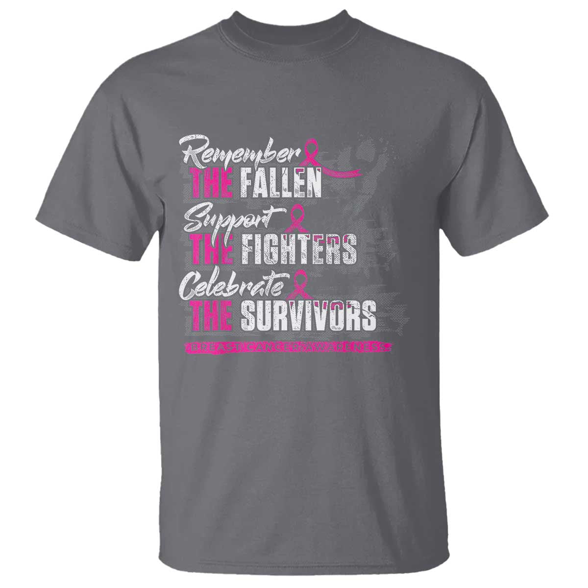 Breast Cancer Awareness T Shirt Remember The Fallen Support The Fighters - Wonder Print Shop