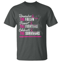 Breast Cancer Awareness T Shirt Remember The Fallen Support The Fighters - Wonder Print Shop