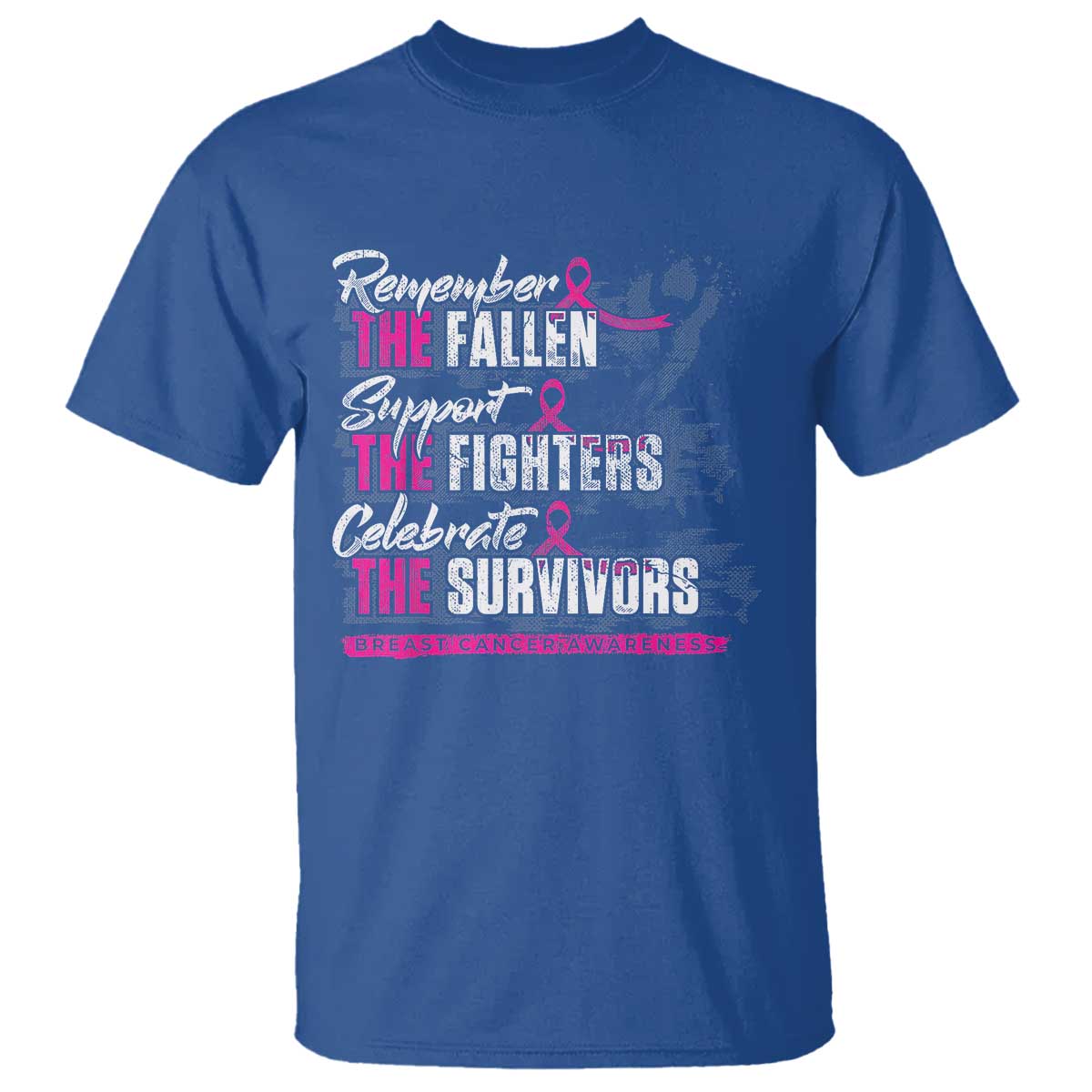 Breast Cancer Awareness T Shirt Remember The Fallen Support The Fighters - Wonder Print Shop