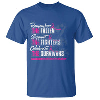 Breast Cancer Awareness T Shirt Remember The Fallen Support The Fighters - Wonder Print Shop