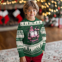 Breast Cancer Awareness Witch Ugly Christmas Sweater In October We Wear Pink Ghost Witch - Wonder Print Shop