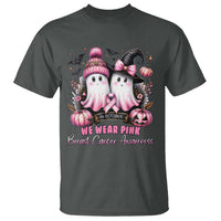 Breast Cancer Awareness Witch T Shirt In October We Wear Pink Ghost Witch - Wonder Print Shop