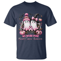 Breast Cancer Awareness Witch T Shirt In October We Wear Pink Ghost Witch - Wonder Print Shop