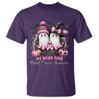 Breast Cancer Awareness Witch T Shirt In October We Wear Pink Ghost Witch - Wonder Print Shop