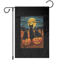 Black Cat Halloween Garden Flag Starry Night Van Gogh Inspo - Wonder Print Shop