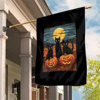 Black Cat Halloween Garden Flag Starry Night Van Gogh Inspo - Wonder Print Shop