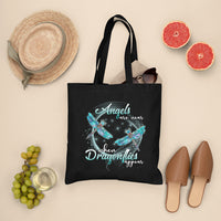 Angels Are Near When Dragonflies Appear Heavenly Nostalgic Spiritual Tote Bag, Dragonfly Tote Bag, Gift for Women Tote Bag - Wonder Print Shop