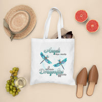 Angels Are Near When Dragonflies Appear Heavenly Nostalgic Spiritual Tote Bag, Dragonfly Tote Bag, Gift for Women Tote Bag - Wonder Print Shop