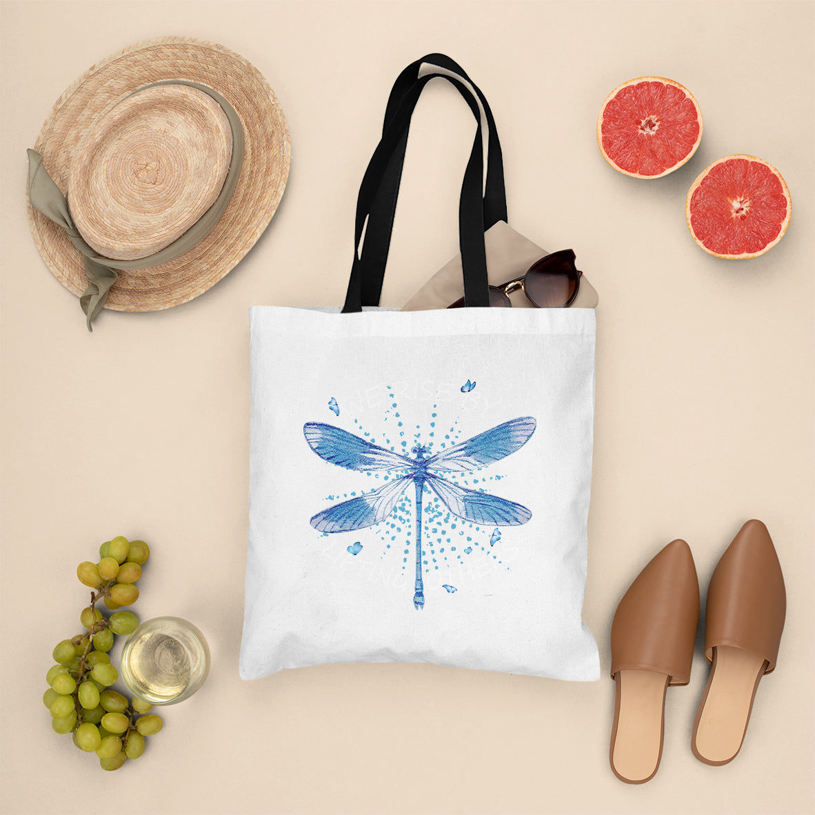 Dragonfly Lover We Rise By Lifting Others Inspirational Tote Bag, Dragonfly Tote Bag, Gift for Women, Dragonfly Lover Tote Bag - Wonder Print Shop