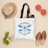 Dragonfly Lover We Rise By Lifting Others Inspirational Tote Bag, Dragonfly Tote Bag, Gift for Women, Dragonfly Lover Tote Bag - Wonder Print Shop