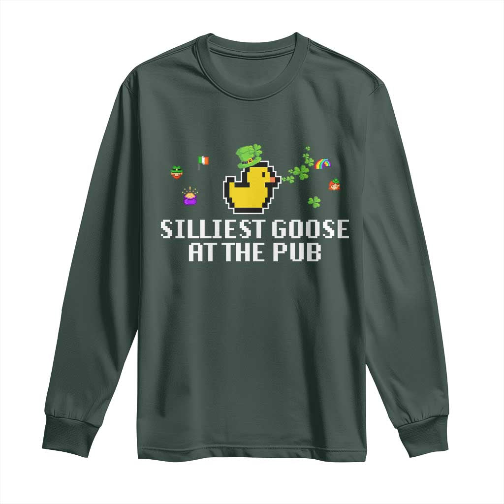 Funny St Patricks Day Long Sleeve Shirt Silliest Goose At The Pub Funny St. Patrick’s Day