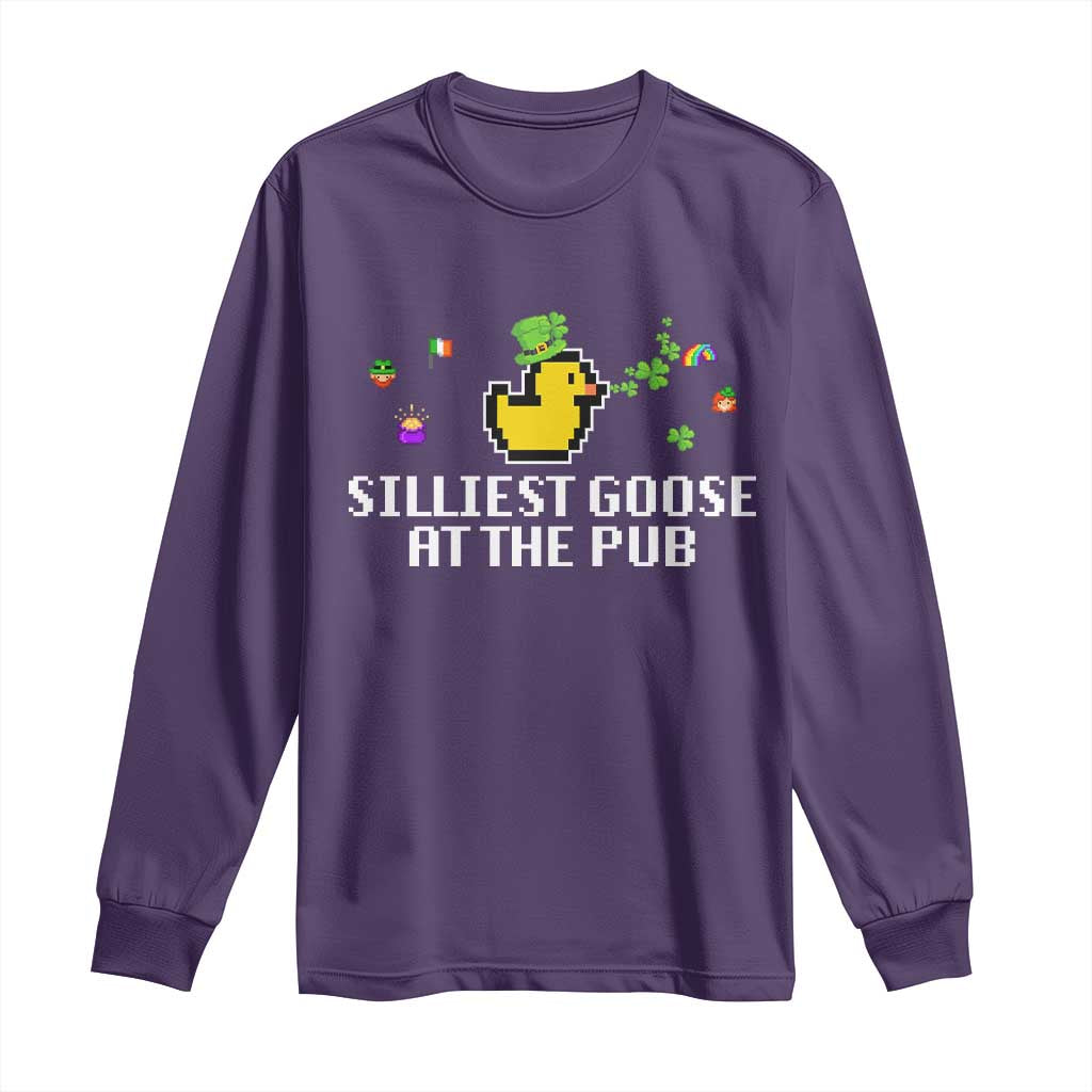 Funny St Patricks Day Long Sleeve Shirt Silliest Goose At The Pub Funny St. Patrick’s Day