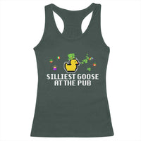 Funny St Patricks Day Racerback Tank Top Silliest Goose At The Pub Funny St. Patrick’s Day