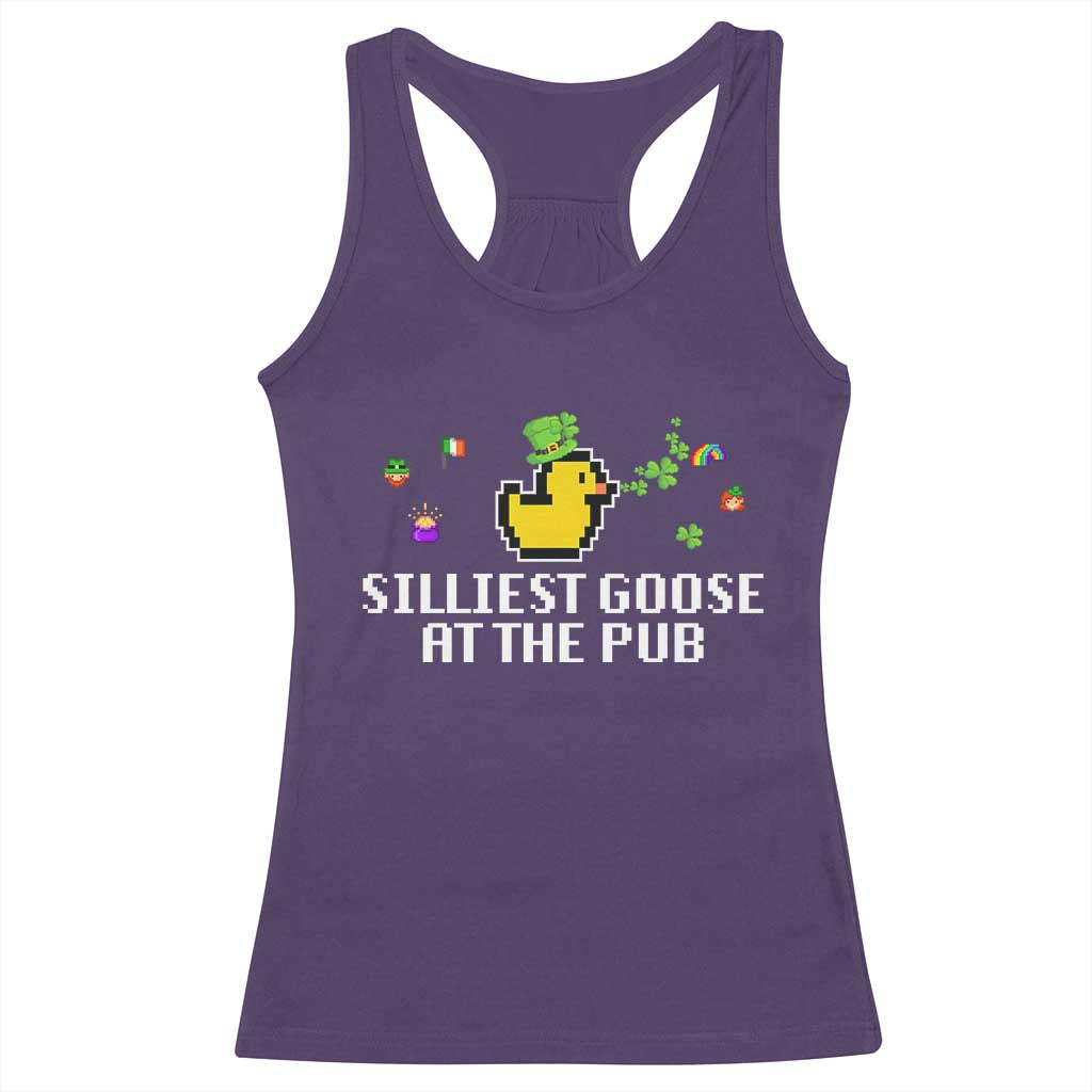 Funny St Patricks Day Racerback Tank Top Silliest Goose At The Pub Funny St. Patrick’s Day