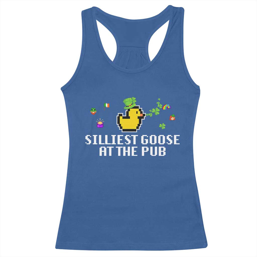Funny St Patricks Day Racerback Tank Top Silliest Goose At The Pub Funny St. Patrick’s Day