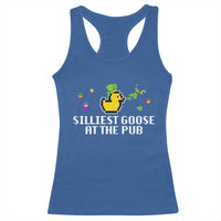 Funny St Patricks Day Racerback Tank Top Silliest Goose At The Pub Funny St. Patrick’s Day