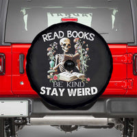 Reading Skeleton Spare Tire Cover Read Books Be Kind Stay Weird Funny Book Lover Skull