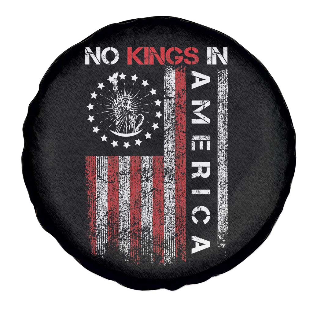 No Kings In America Spare Tire Cover Retro Freedom American Betsy Ross Flag