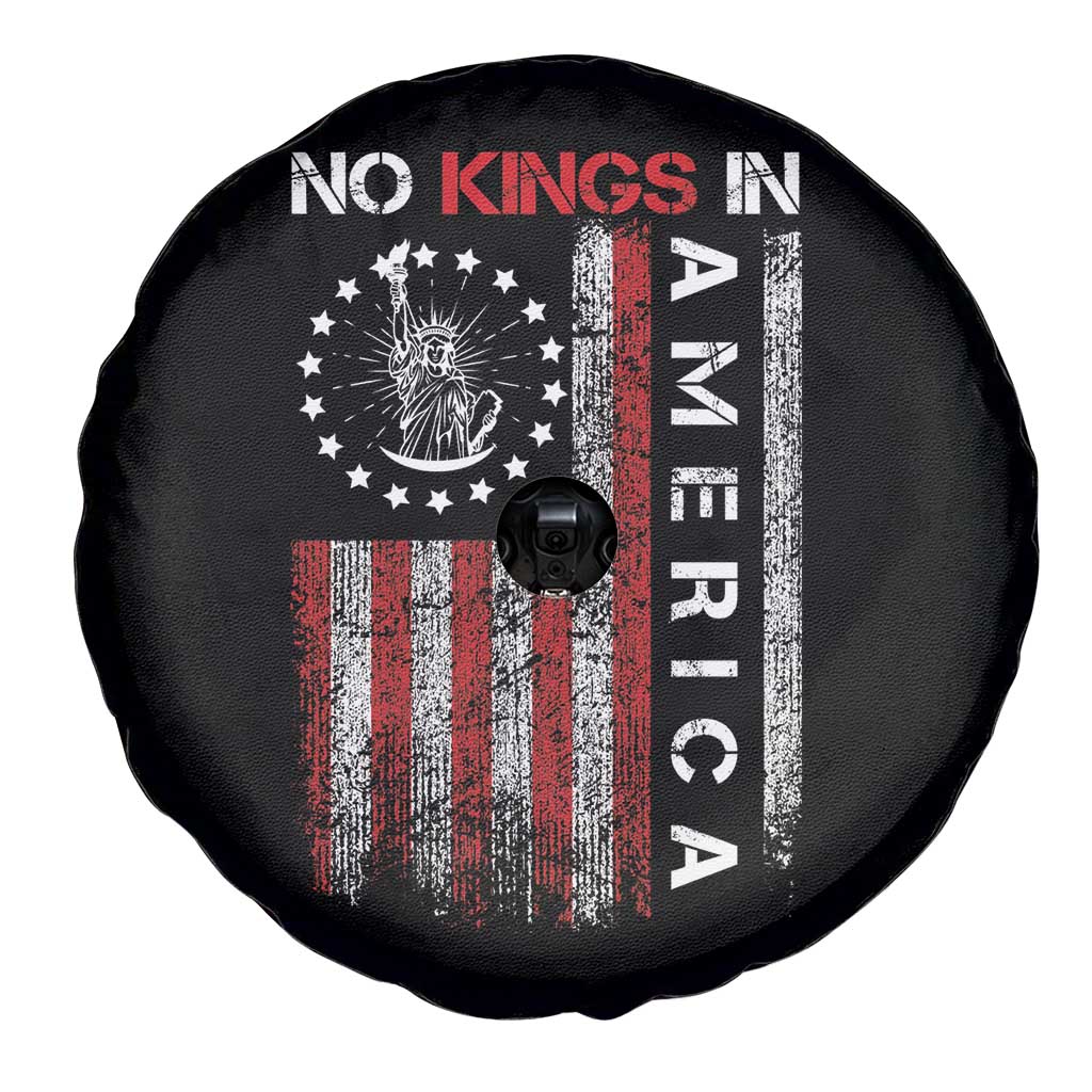 No Kings In America Spare Tire Cover Retro Freedom American Betsy Ross Flag