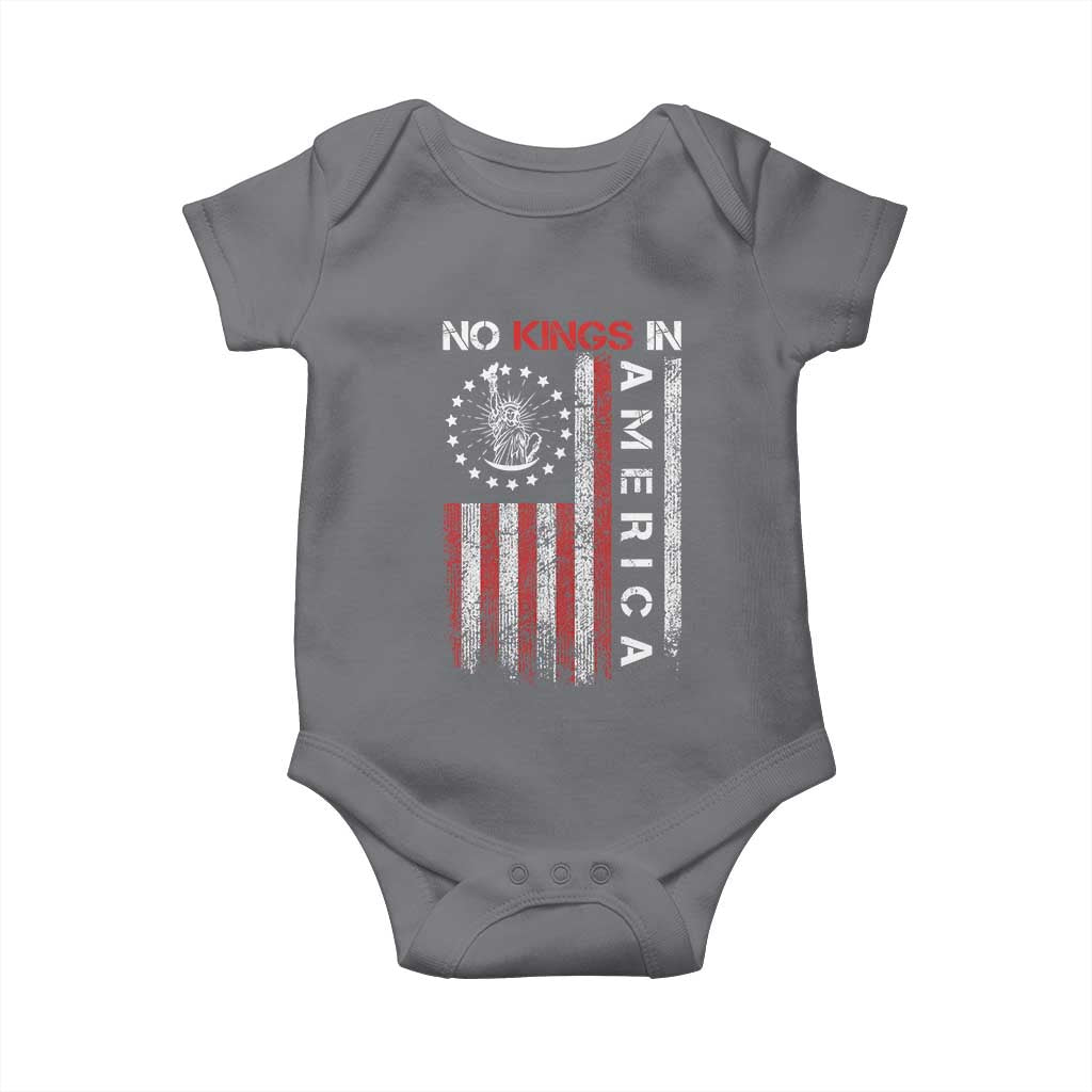 No Kings In America Baby Onesie Retro Freedom American Betsy Ross Flag